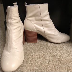 White Leather Sock Boots